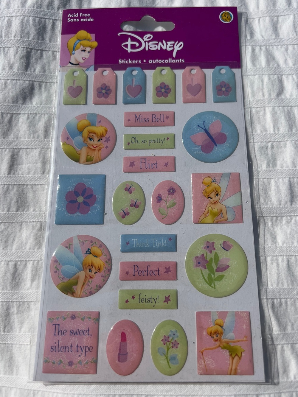 NWT VTG Disney Sandylion Peter Pan Tinker Bell 3D Gem Stickers